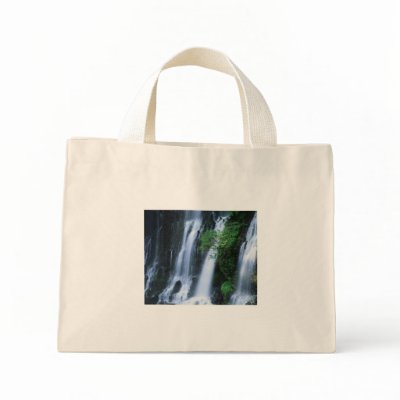 Bottom ofTriple waterfall On A Stripped Canvas Bag by design_girl