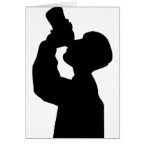bottoms up - beer boozer greeting card