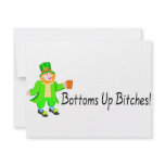 Bottoms Up Bitches Leprechaun invitations