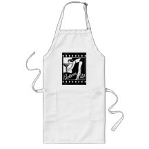 Bottoms Up Retro Lady Drinking Huge Martini Aprons