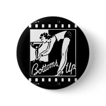Bottoms Up Retro Lady Drinking Huge Martini