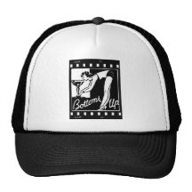 Bottoms Up Retro Lady Drinking Huge Martini Mesh Hats