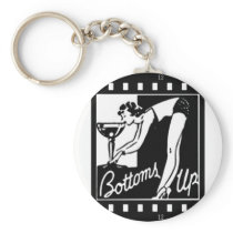 Bottoms Up Retro Lady Drinking Huge Martini