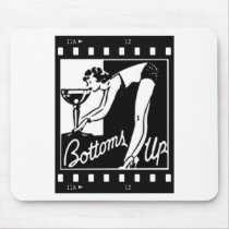 Bottoms Up Retro Lady Drinking Huge Martini