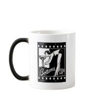 Bottoms Up Retro Lady Drinking Huge Martini Mug