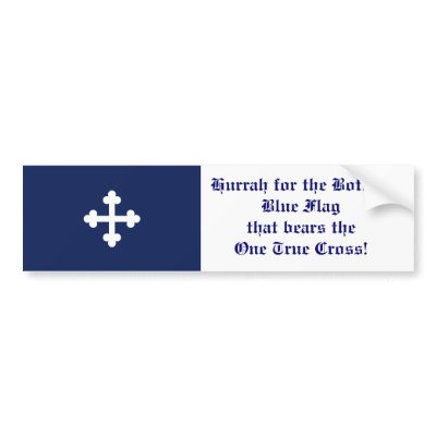Bottony Blue Flag, Hurrah! Bumper Sticker by Croeswyn