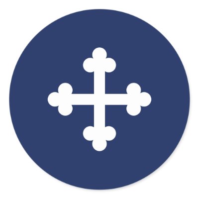 Bottony Blue Flag Stickers by Croeswyn