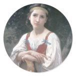 Bouguereau - Bohemienne au Tambour de Basque Round Stickers