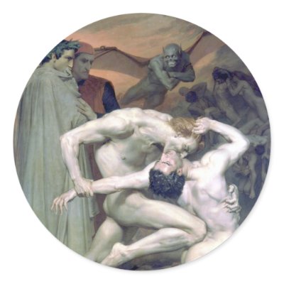 Bouguereau - Dante et Virgile au Enfers Sticker by wesleyowns