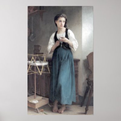 Bouguereau - Dévideuse Poster by wesleyowns