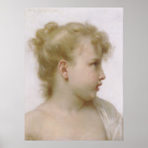 Bouguereau - Etude de Tete de Petite Fille Posters