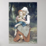 Bouguereau - Frere et Soeur Bretons Posters