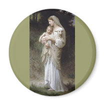 Bouguereau Innocence Lady Child Lamb Magnets