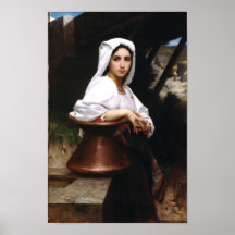 Bouguereau-Italian Girl Drawing Water Print