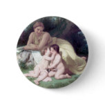 Bouguereau - Jeune Femme Contemplant Deux Enfants Pinback Buttons