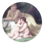 Bouguereau - Jeune Femme Contemplant Deux Enfants Stickers