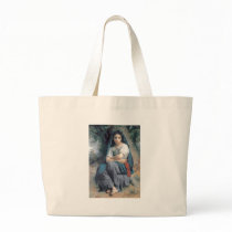 Bouguereau - La Petite Tricoteuse Canvas Bags