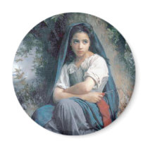 Bouguereau - La Petite Tricoteuse Fridge Magnet