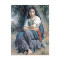 Bouguereau - La Petite Tricoteuse Postcard
