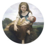 Bouguereau - La Soeur Ainee Round Stickers
