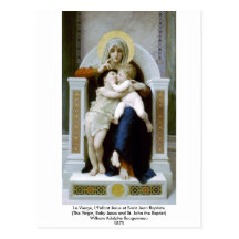 Bouguereau - La Vierge, L'Enfant Jésus et Saint Je Post Cards