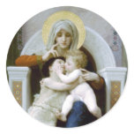 Bouguereau - La Vierge, L'Enfant Jésus et Saint Je Round Stickers
