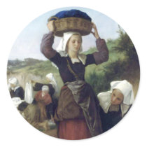Bouguereau - Lavandieres de Fouesnant Round Sticker