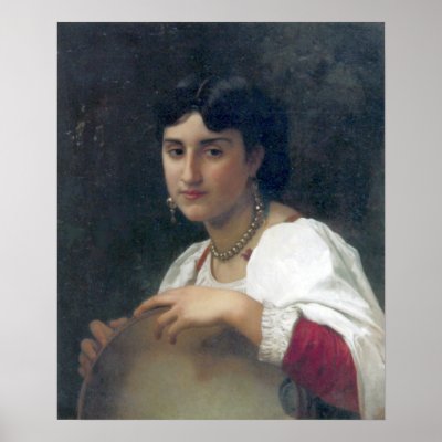 Bouguereau - L'Italienne au Tambourin Poster by wesleyowns