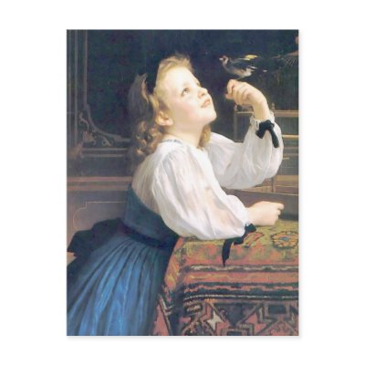 Bouguereau - L'Oiseau Cheri Post Card by wesleyowns