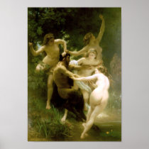 Bouguereau - Nymphes et Satyre Print