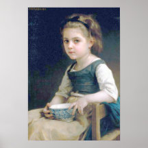 Bouguereau - Petite Fille au Bol Bleu Posters