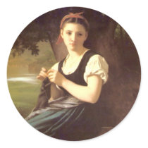 Bouguereau - Tricoteuse Round Sticker