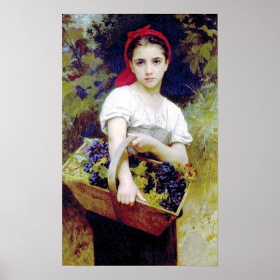 Bouguereau - Vendangeuse Print by wesleyowns