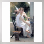 Bouguereau Work Interrupted cupid young lady love Poster