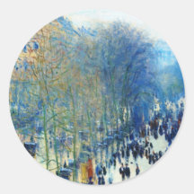 Boulevard des Capucines Claude Monet fine art Round Sticker