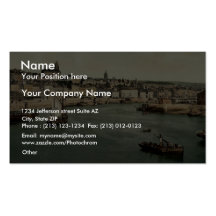 Boulogne, from west pier, France rare Photochrom Business Card Template