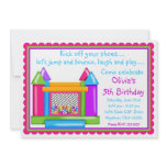 Bounce House Birthday Invitations- Girl Colors