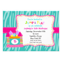 Bounce House Bounce Castle Birthday Invitations