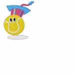 Bouncee embroidered smiling ball+web site on nape hoody