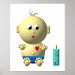 BOUNCING BABY BOY WITH 1 BOTTLE PRINT
