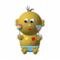 Bouncing baby boy with 2 rattles