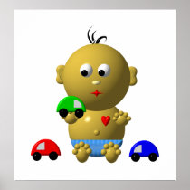 BOUNCING BABY BOY WITH 3 TOY CARS
