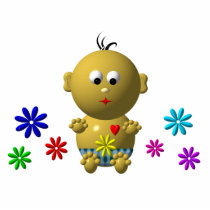 BOUNCING BABY BOY WITH 7 FLOWERS