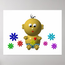 BOUNCING BABY BOY WITH 7 FLOWERS