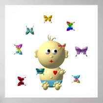 BOUNCING BABY BOY WITH 9 BUTTERFLIES