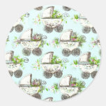 Bouncing Baby Carriage Round Sticker