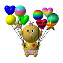 BOUNCING BABY GIRL WITH 10 BALLOONS