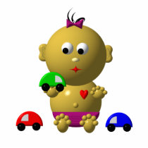 BOUNCING BABY GIRL WITH 3 TOY CARS