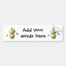 BOUNCING BABY GIRL WITH 4 DRAGONFLIES BUMPER STICKERS