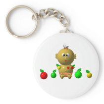 BOUNCING BABY GIRL WITH 6 APPLES